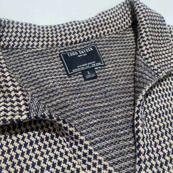 Todd Snyder Black and White Polo Shirt with Classic Collar - Picture 2 of 6